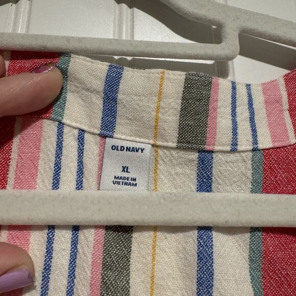 Old Navy Striped Linen Blend Dress Sleeveless Size XL - Picture 5 of 7